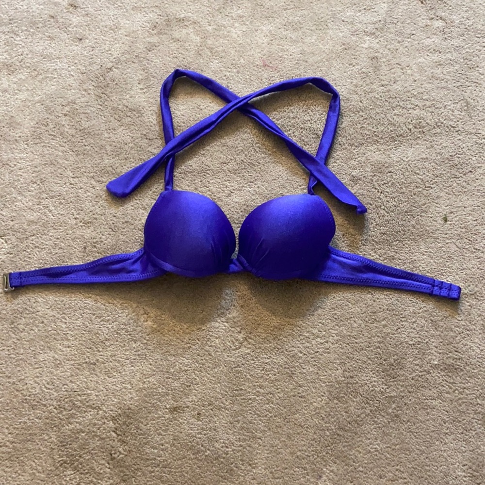 Blue push up bikini suit top